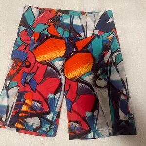 multicolor biker shorts